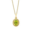 Elements Gold Peridot Oval Ridged Pendant