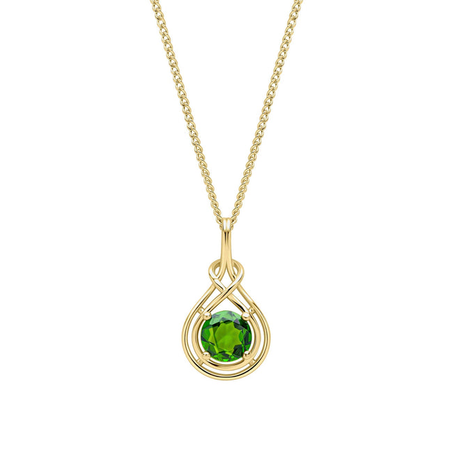 Elements Gold Celtic Green Diopside Pendant