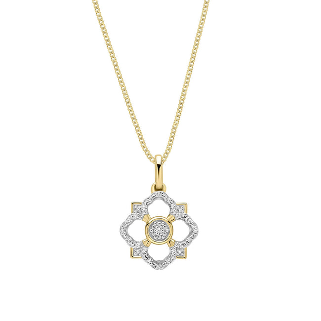 Elements Gold Diamant-Blumenanhänger