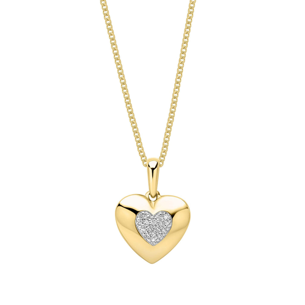 Elements Gold Pavé-Herzanhänger mit Diamanten