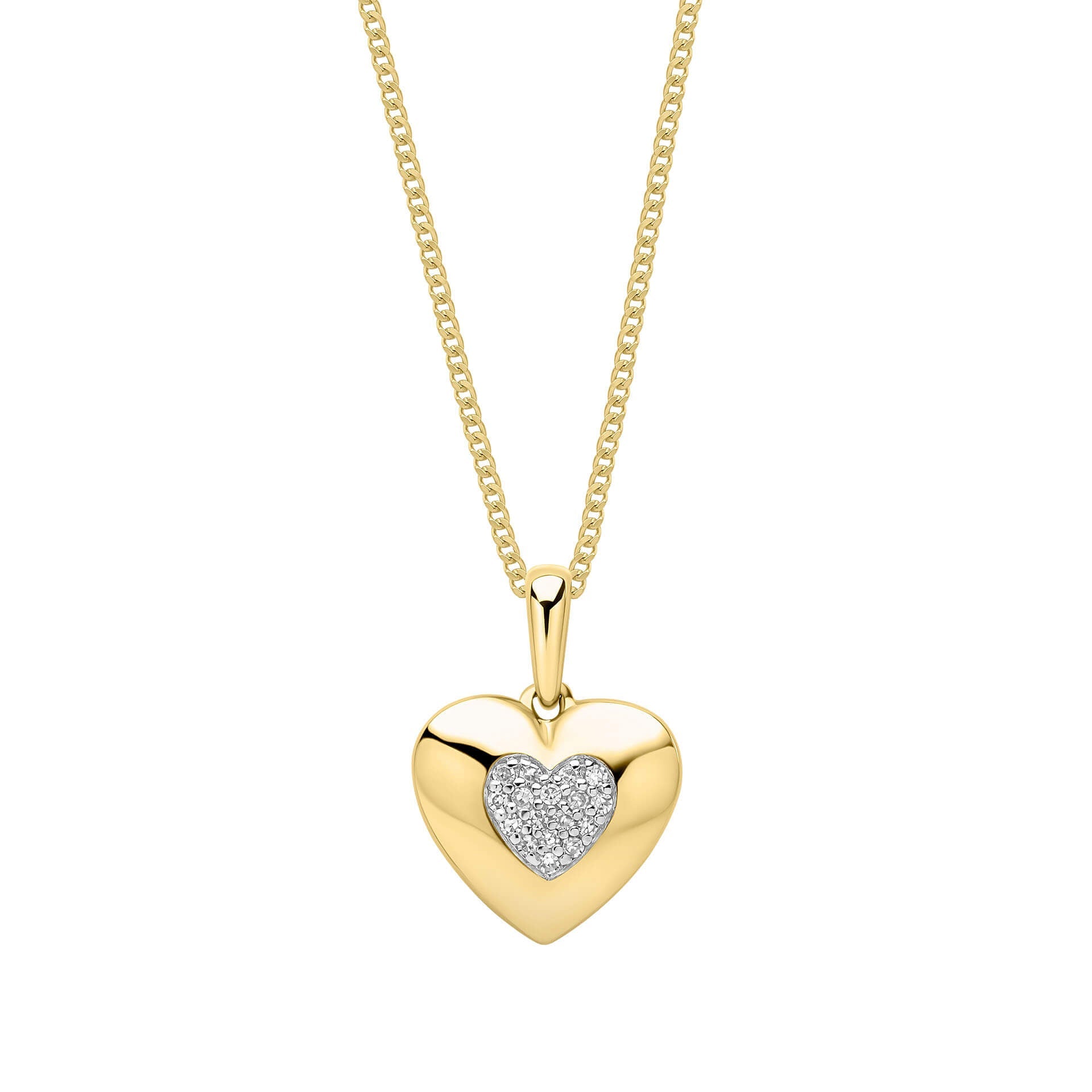 Elements Gold Pavé-Herzanhänger mit Diamanten