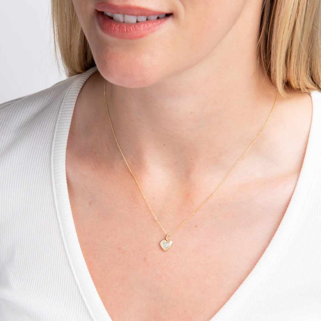 Elements Gold Pavé-Herzanhänger mit Diamanten