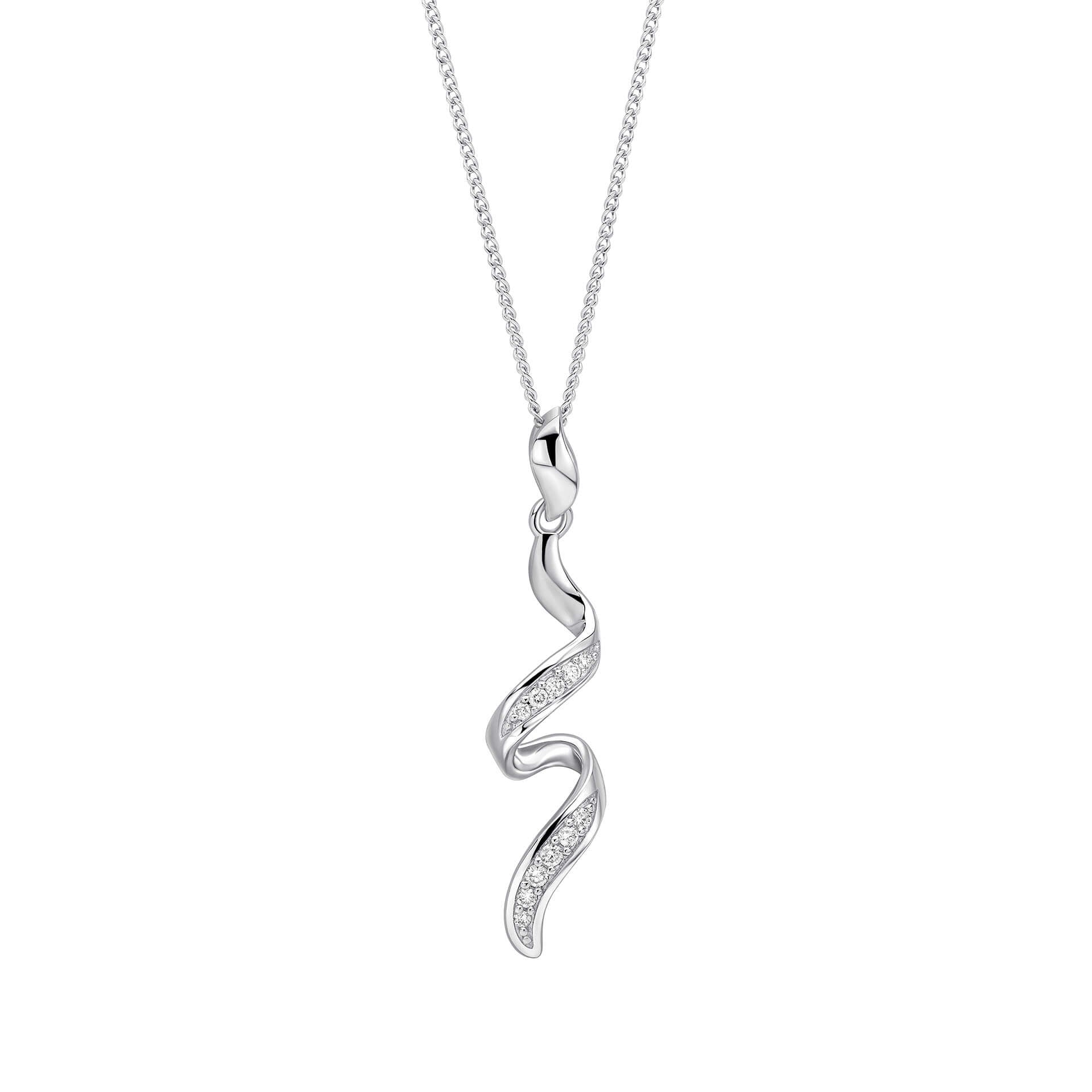 Elements Gold Diamant-Anhänger „Gedrehtes Band“