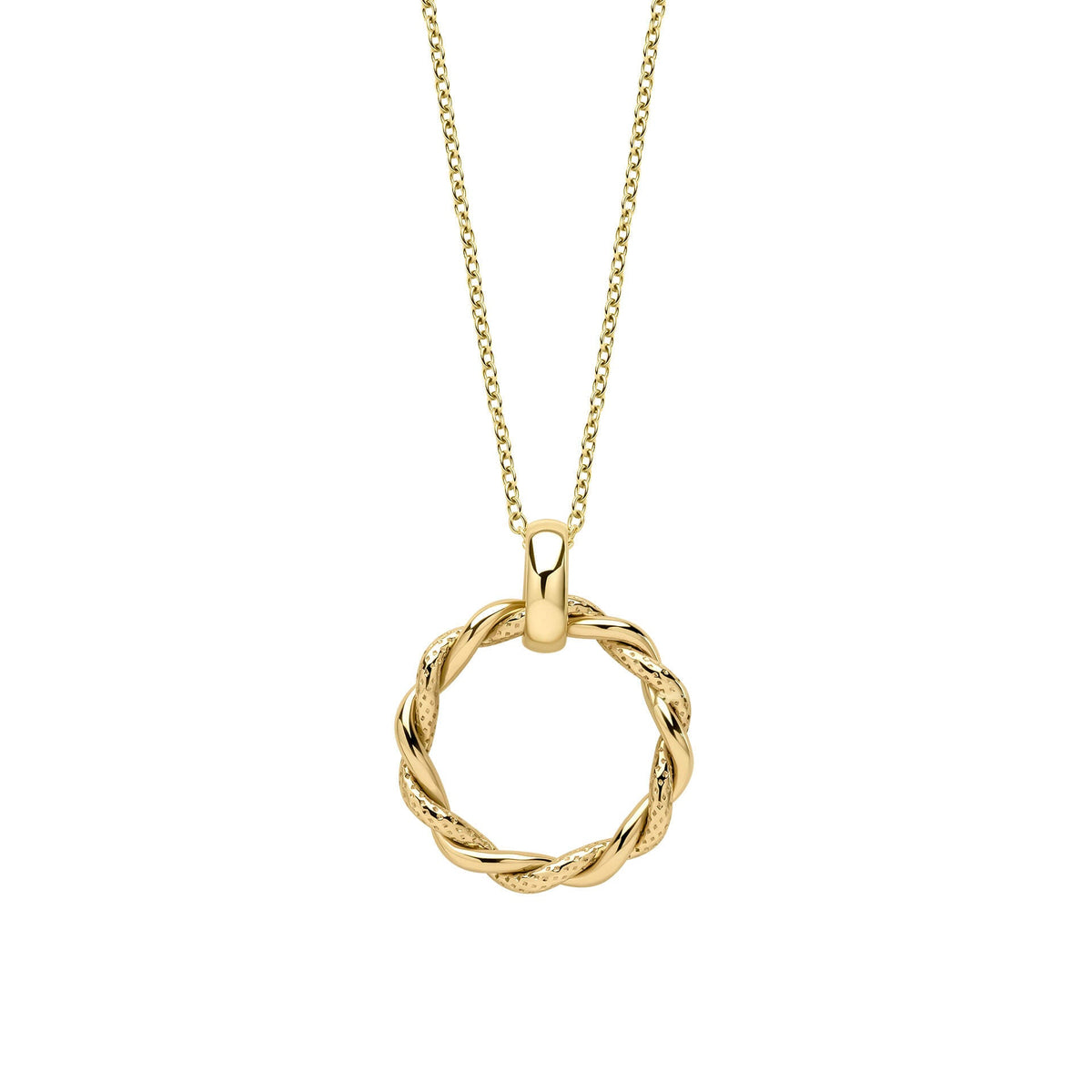 Elements Gold Rope Twist Hoop Pendant