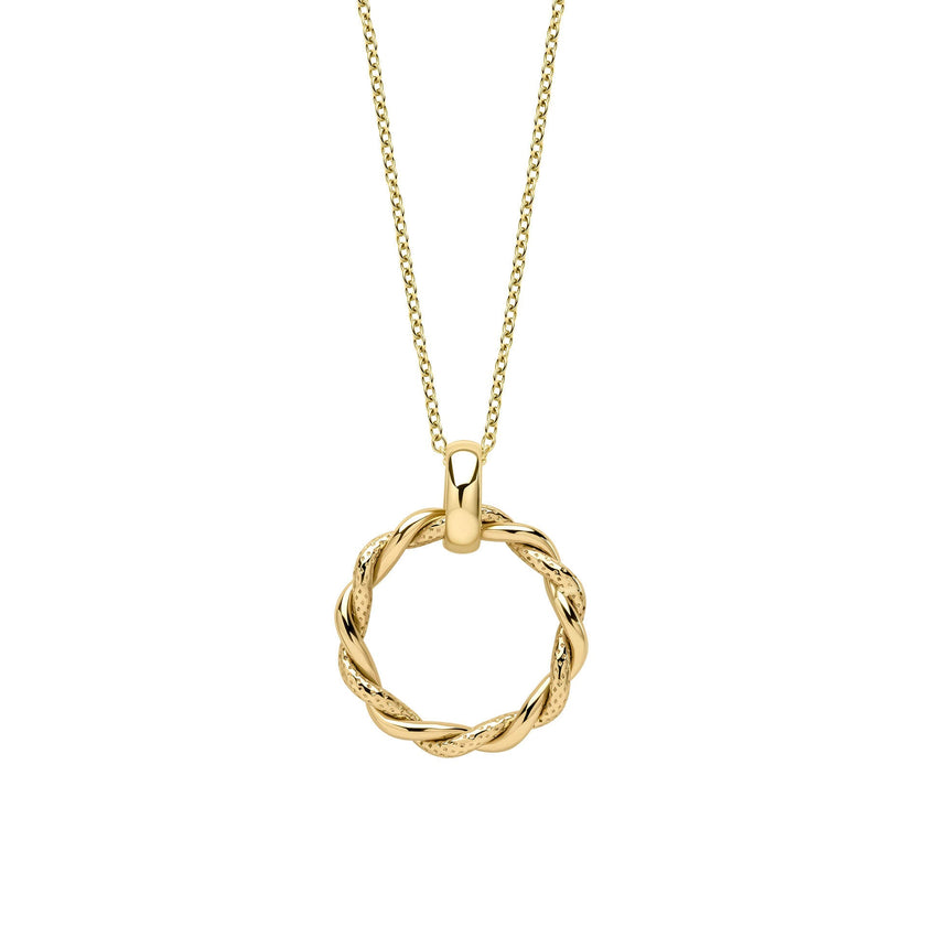 Elements Gold Rope Twist Hoop Pendant