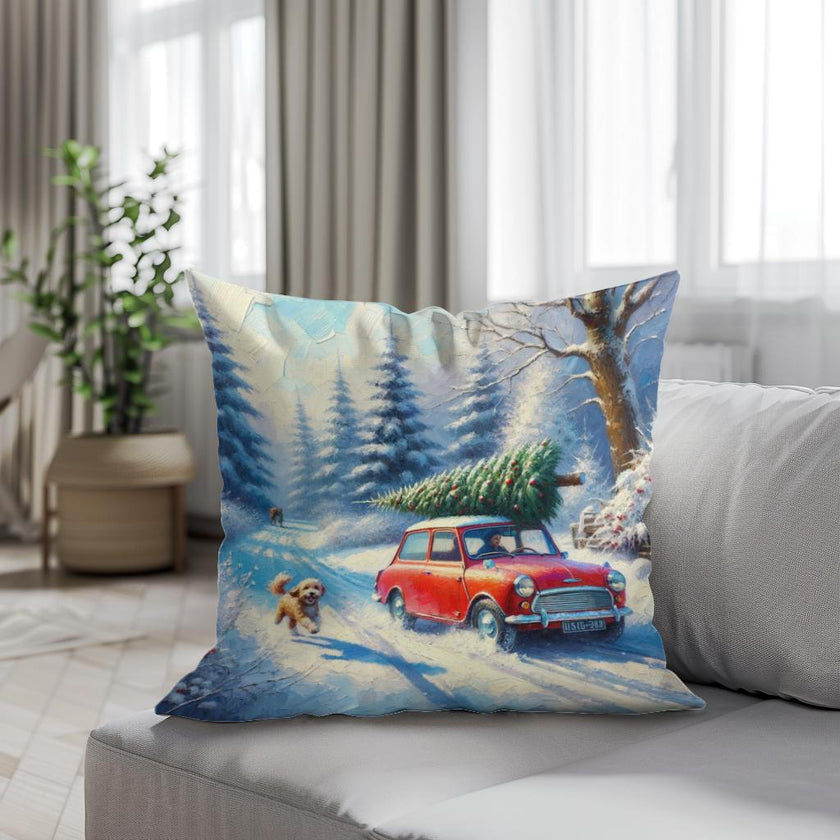 Christmas Journey Home Cotton Cushion