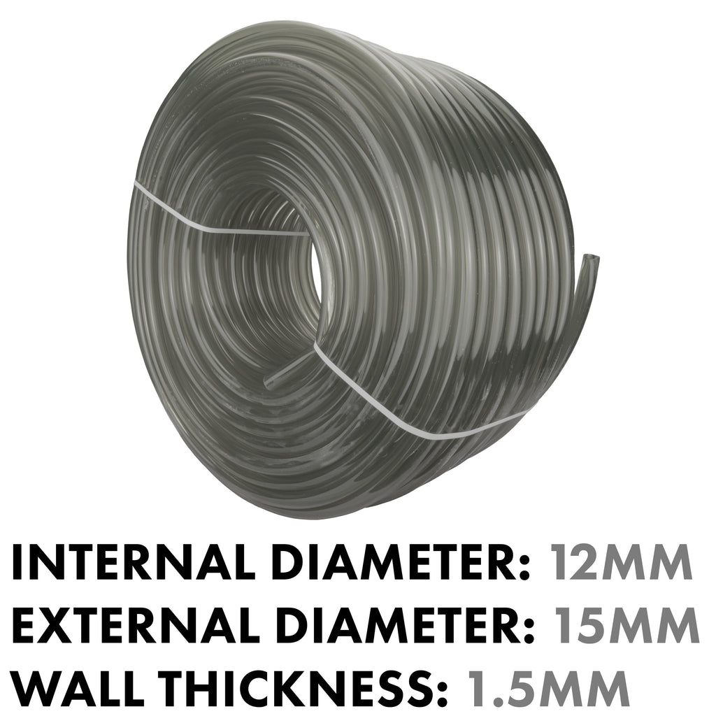 Grey Semi-Transparent PVC Pipe 12mm*15mm