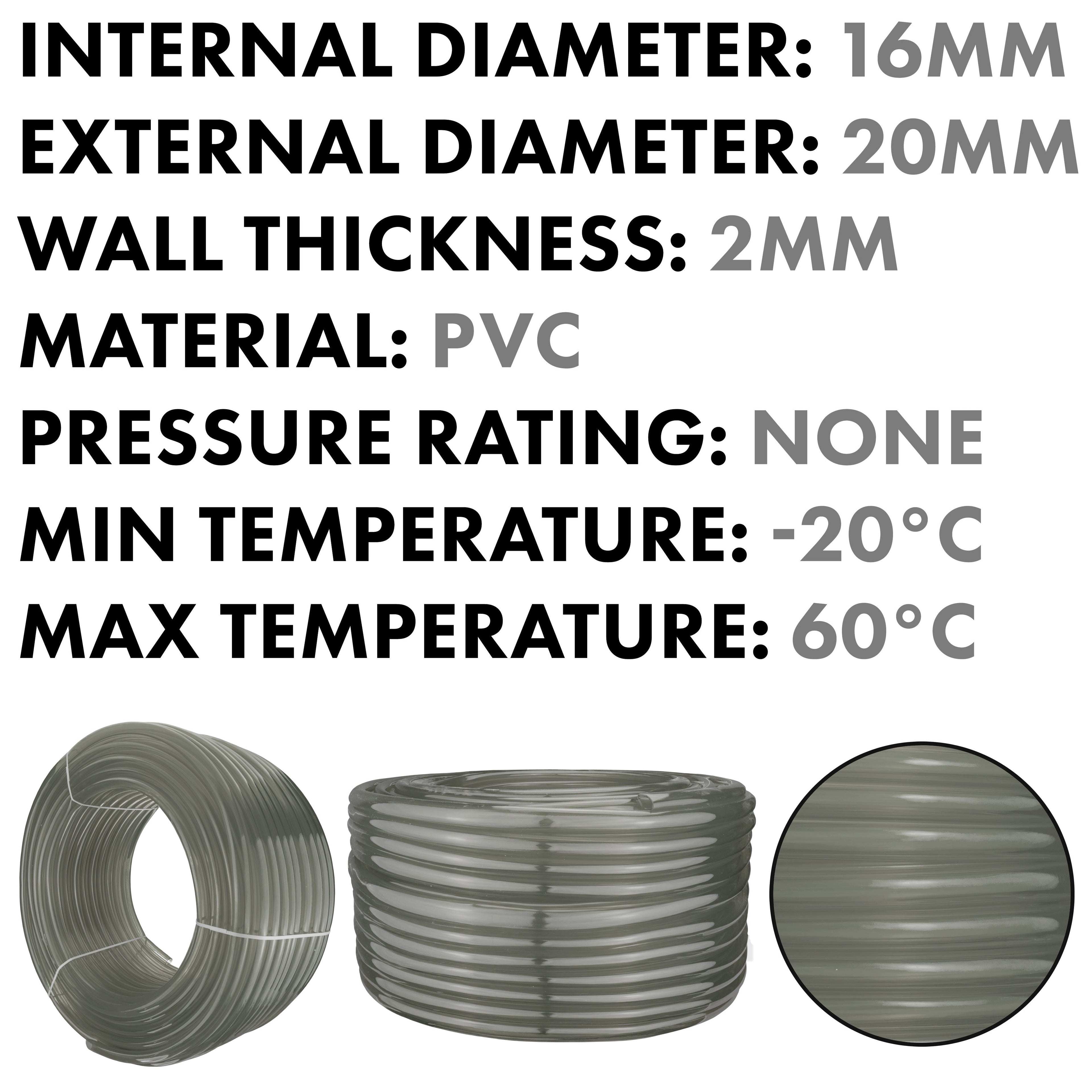 Grey Semi-Transparent PVC Pipe 16mm*20mm