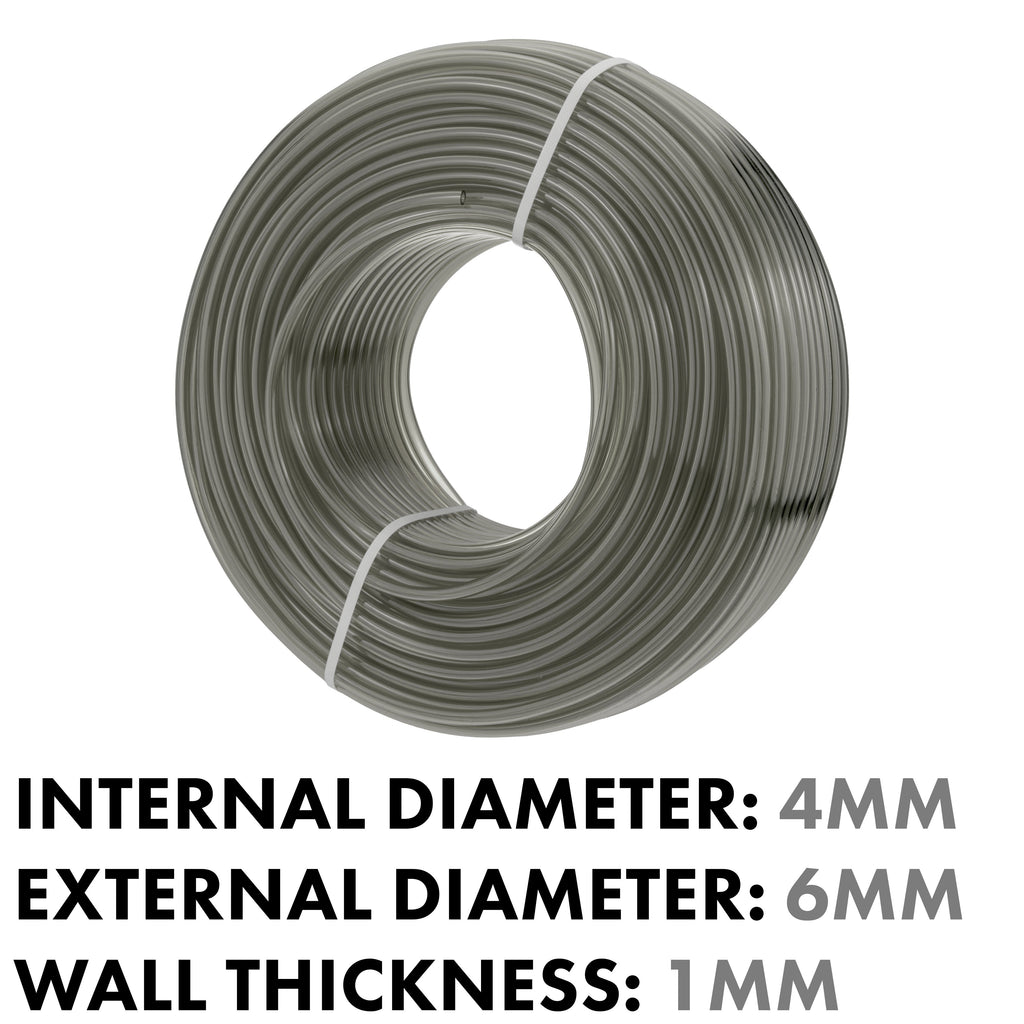 Grey Semi-Transparent PVC Pipe 4mm*6mm