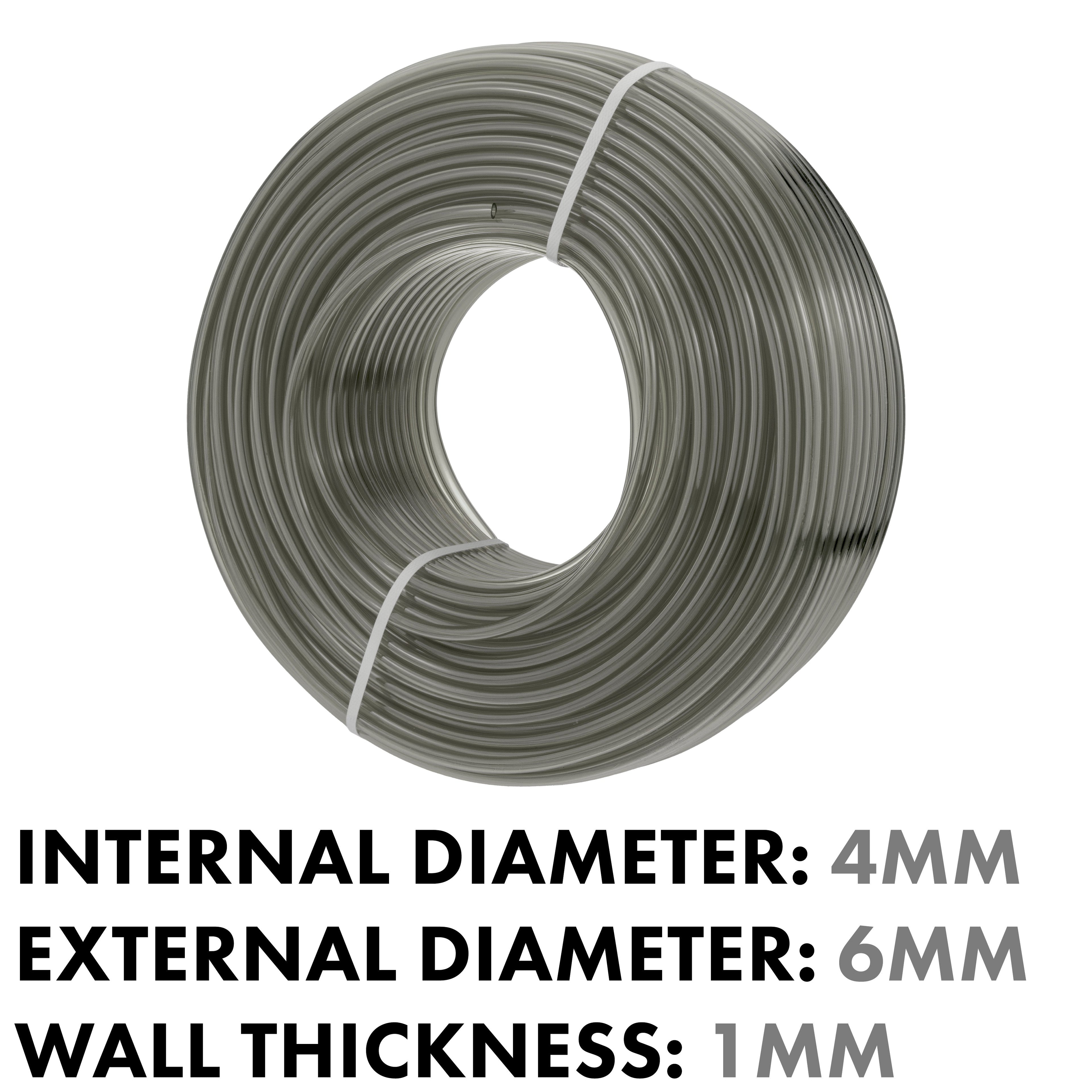 Grey Semi-Transparent PVC Pipe 4mm*6mm