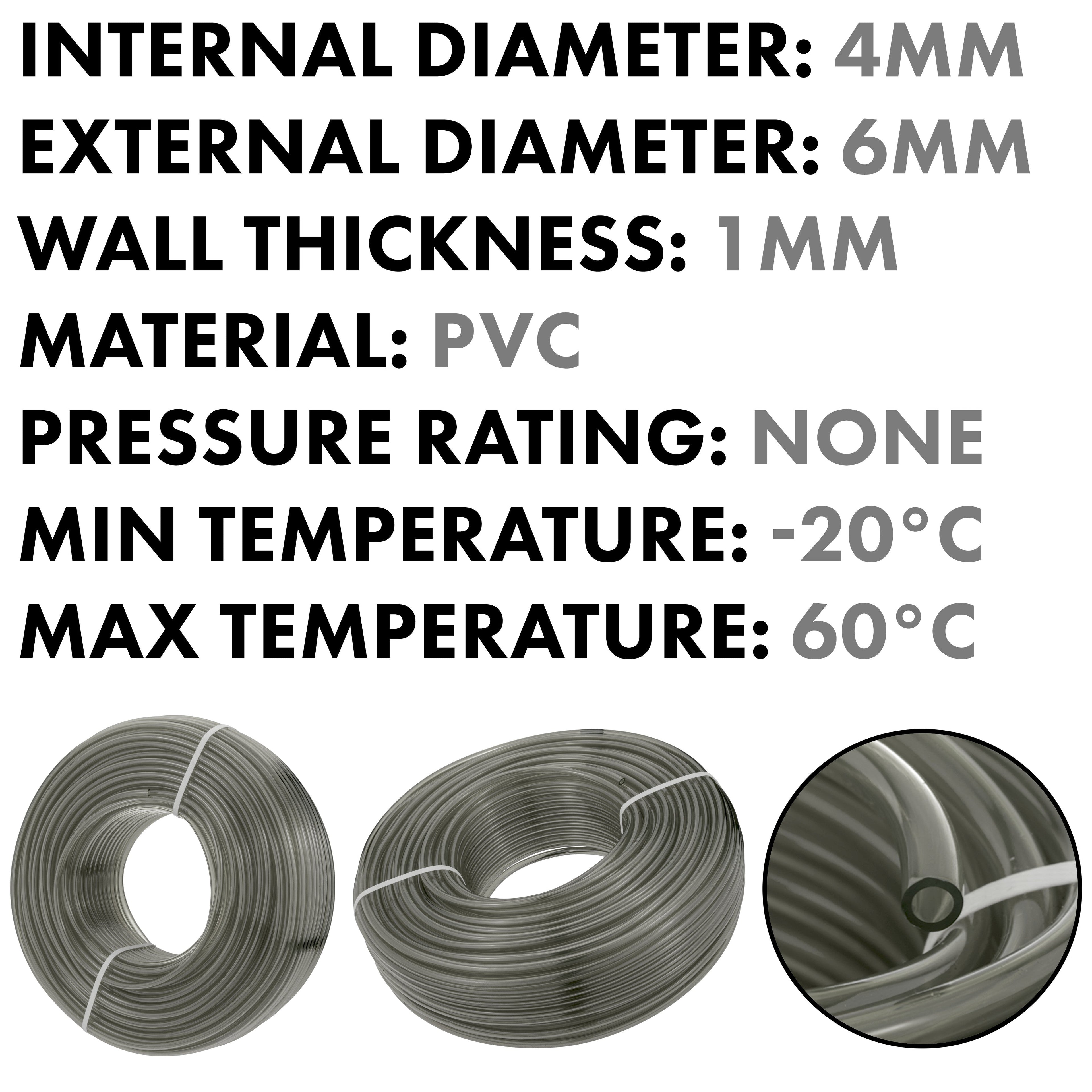 Grey Semi-Transparent PVC Pipe 4mm*6mm