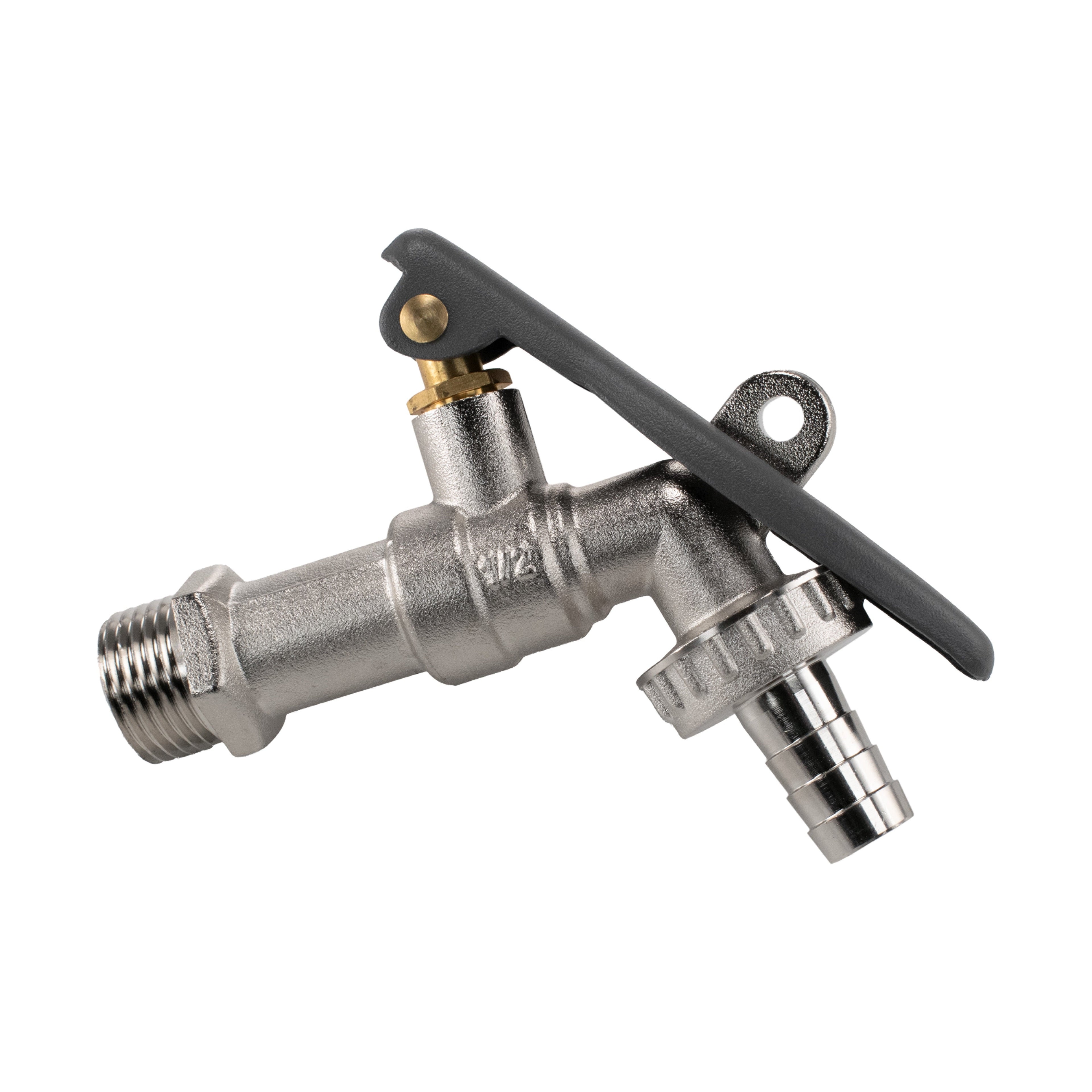 IBC 2" S60X6 - 1/2" BSP Cap with Lever Tap Hose Barb and Lever Lock
