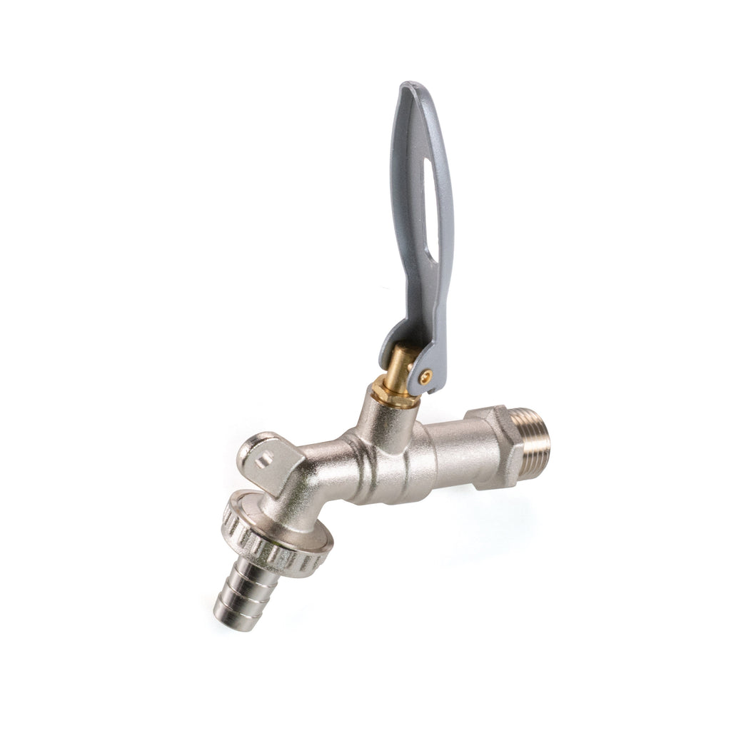 Water Butt Brass Kit 3/4" with Lever Tap Hose Barb and Lever Lock