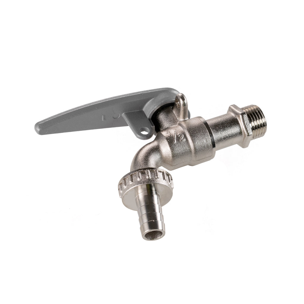 Water Butt Kit 1/2" with Lever Tap Hose Barb and Side Lock and Drill Bit