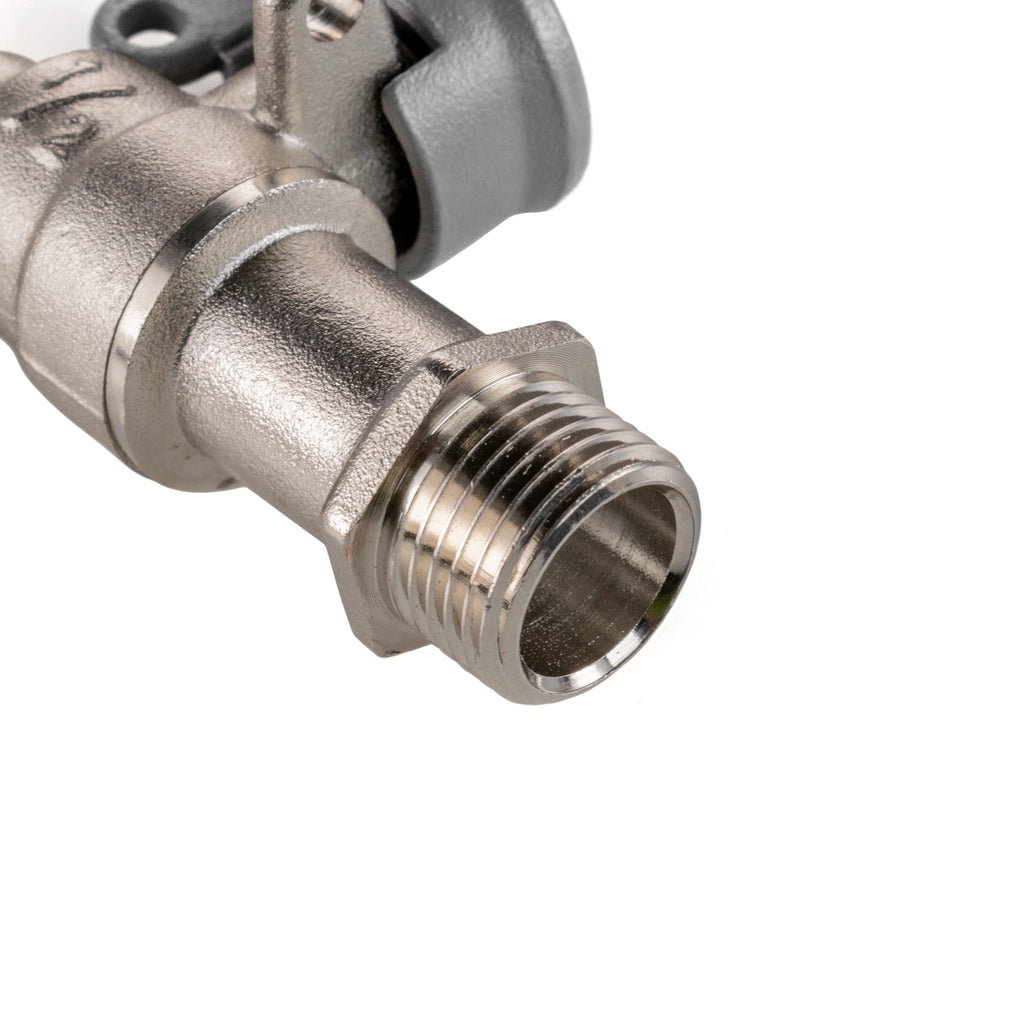 15mm Brass Wall Flange Kit with Lever Tap with Hose Barb and Side Lock