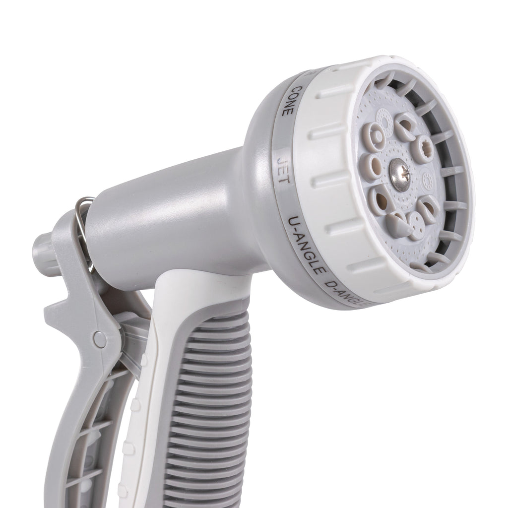 Hose Gun Water Sprayer Multi Pattern Adjustable, Gray/White