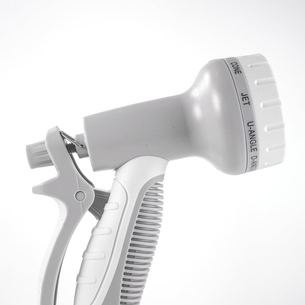 Hose Gun Water Sprayer Multi Pattern Adjustable, Gray/White