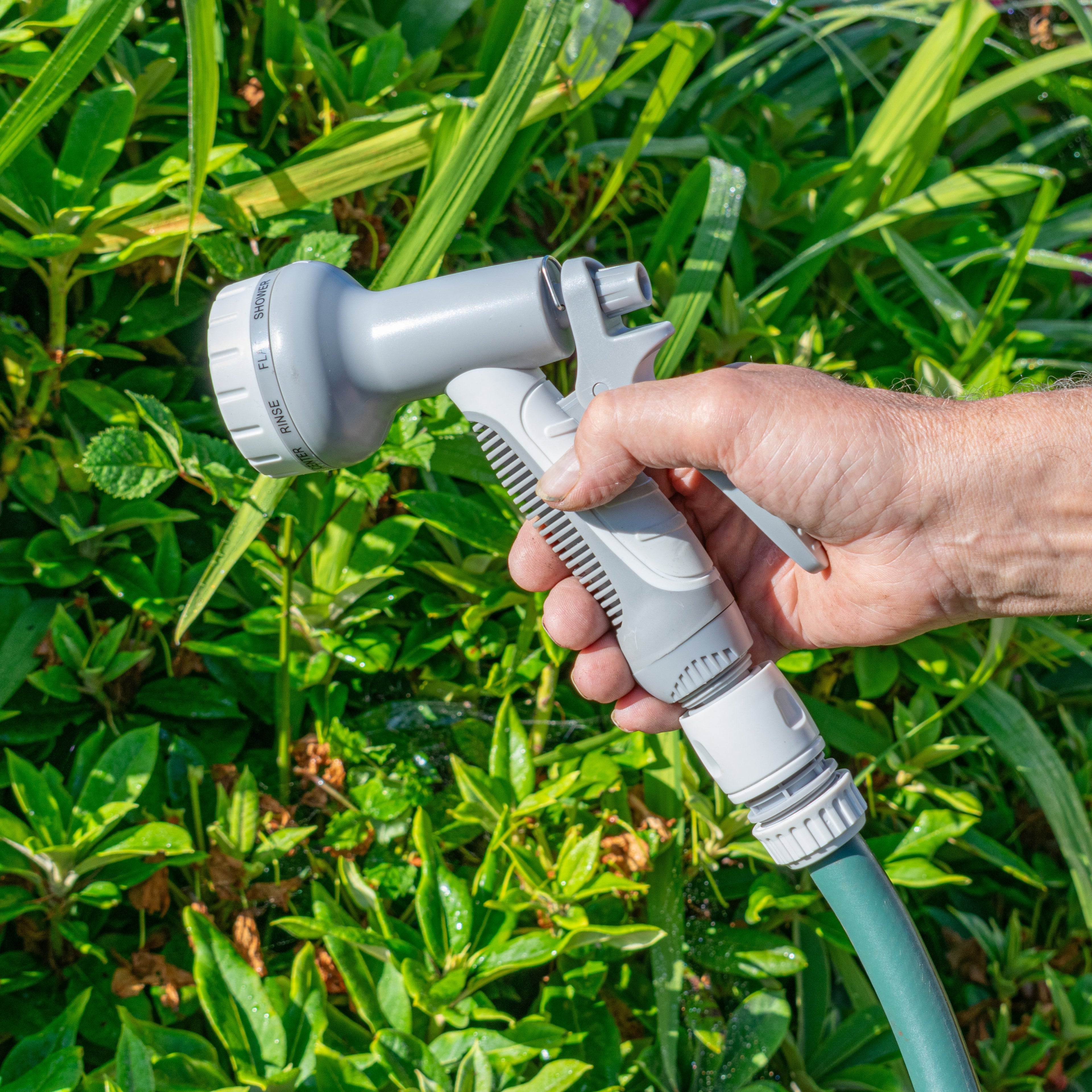 Hose Gun Water Sprayer Multi Pattern Adjustable, Gray/White