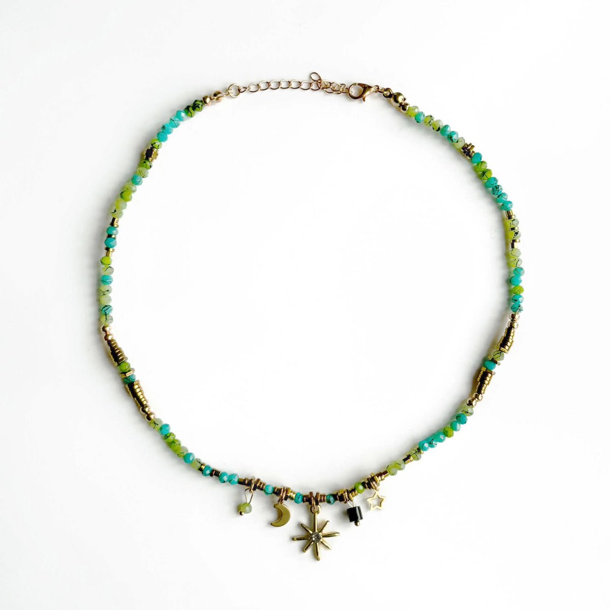 Gaia Aqua Beaded Necklace