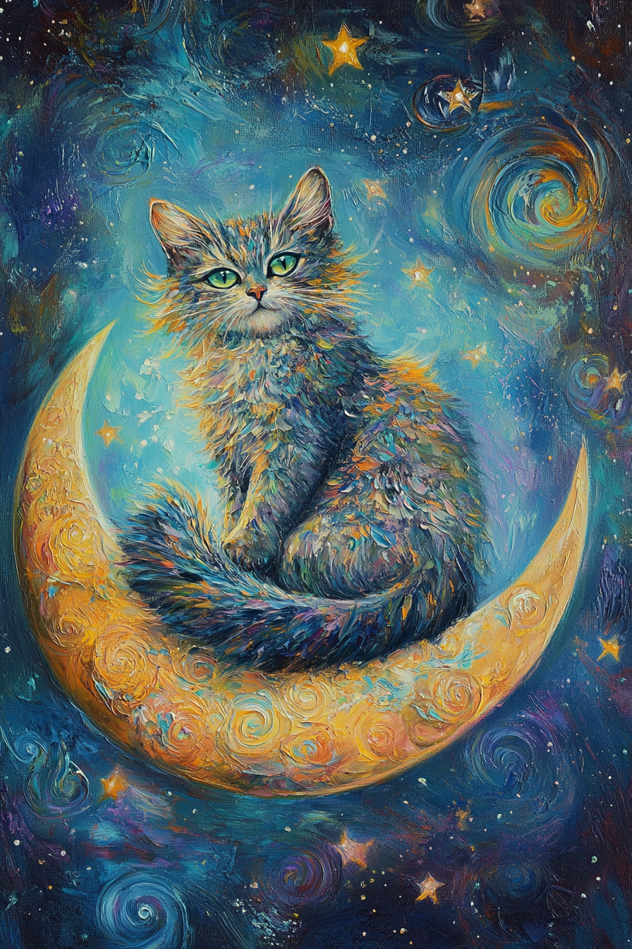 Galaxy Guardian Cat Canvas