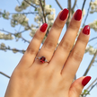 Garnet Ring in Sterling Silver