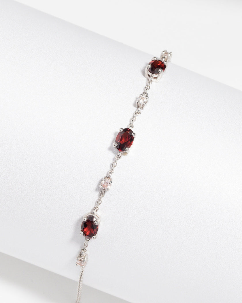 Essentielles Granatschmuck-Set aus Sterlingsilber