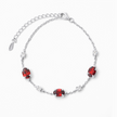Pulsera de granate en plata de ley