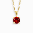 Collar con colgante solitario de granate en vermeil de oro de 18k