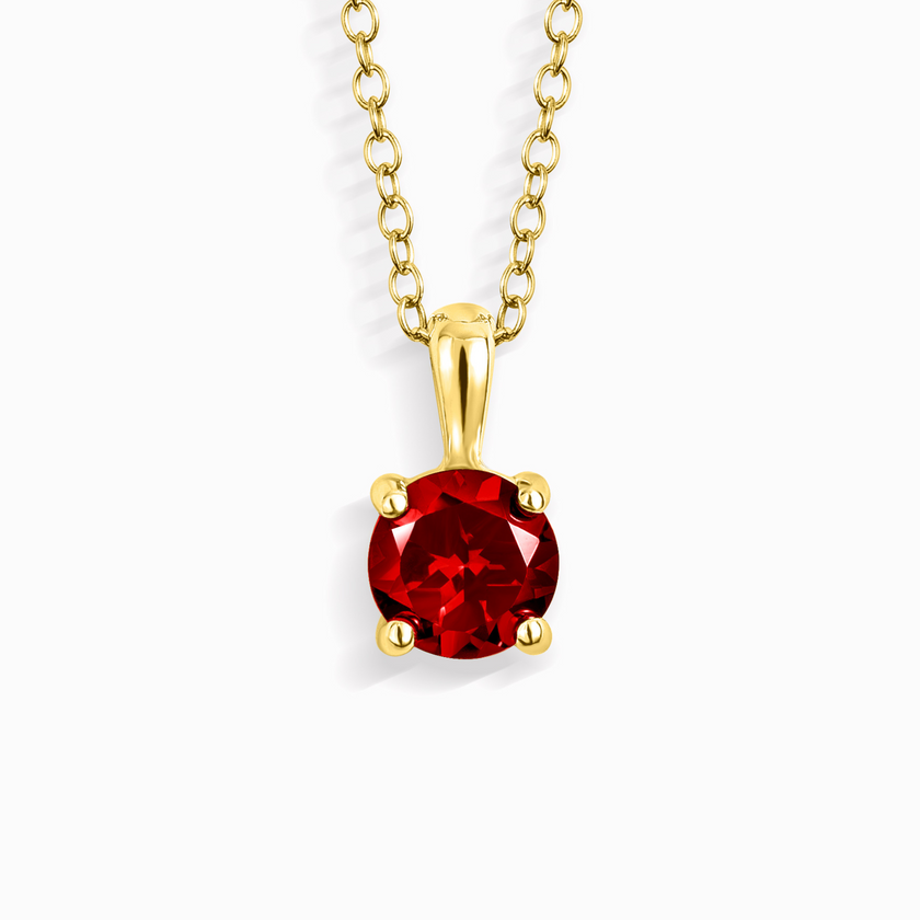 Collar con colgante solitario de granate en vermeil de oro de 18k