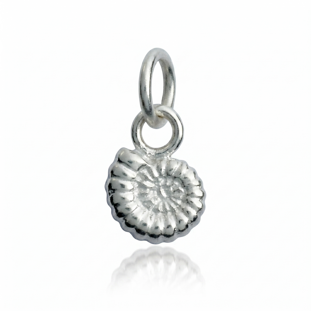 Ammonite Fossil Silver Charm