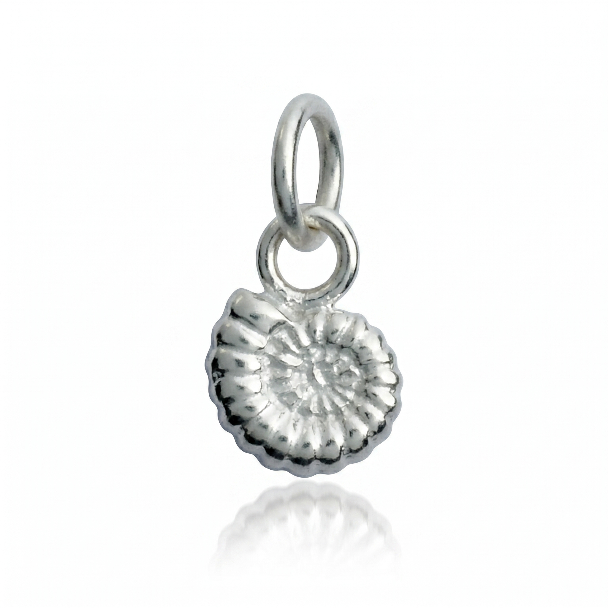 Ammonite Fossil Silver Charm