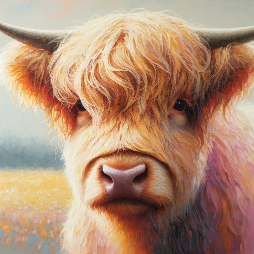 Gentle Highland Cow Gaze Canvas