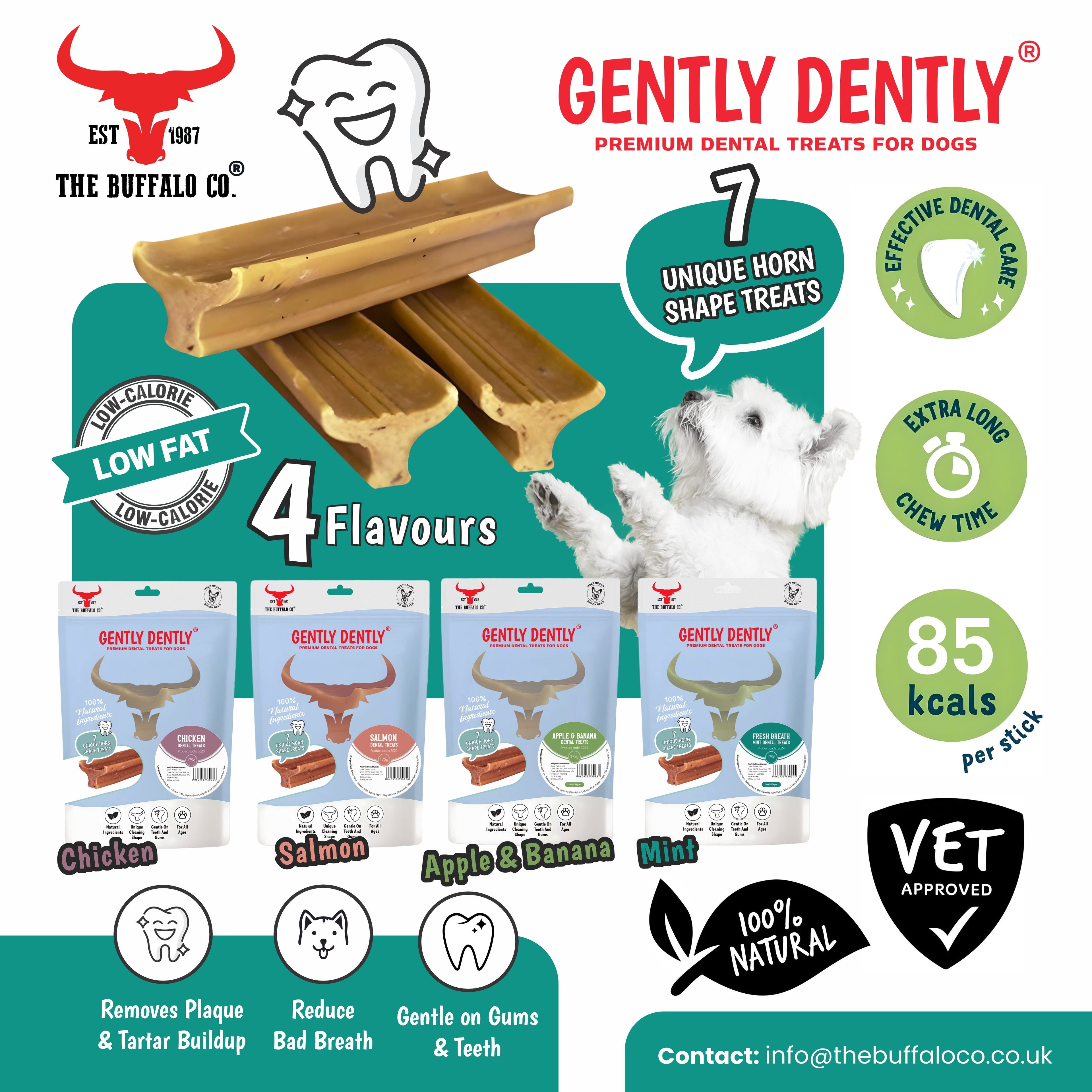 Gently Dently- Chicken Dental Treats for Dogs 175g