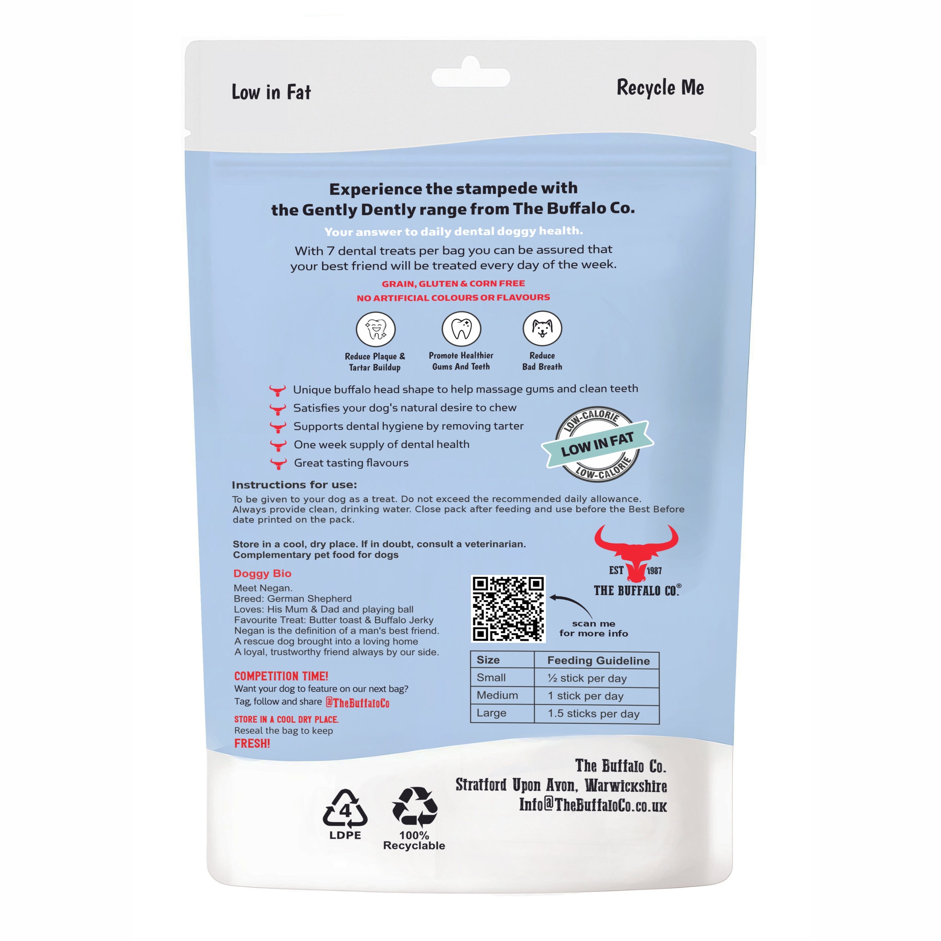 Gently Dently- Apple & Banana Dental Treats for Dogs 175g
