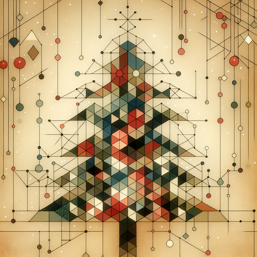 Geometric Festivity Christmas Tree Canvas