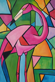 Geometric Flamingo Canvas