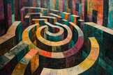 Geometric Labyrinth Canvas