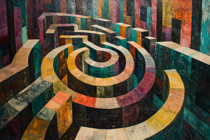 Geometric Labyrinth Canvas
