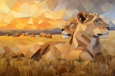 Geometric Lions Blanket