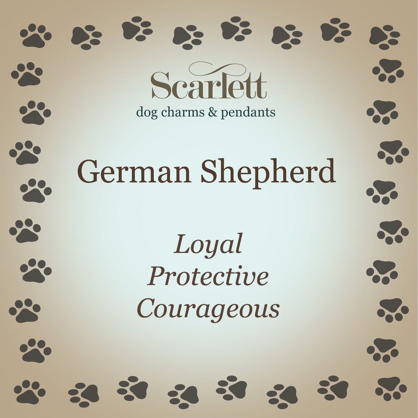 German Shepherd Silver Dog Charm