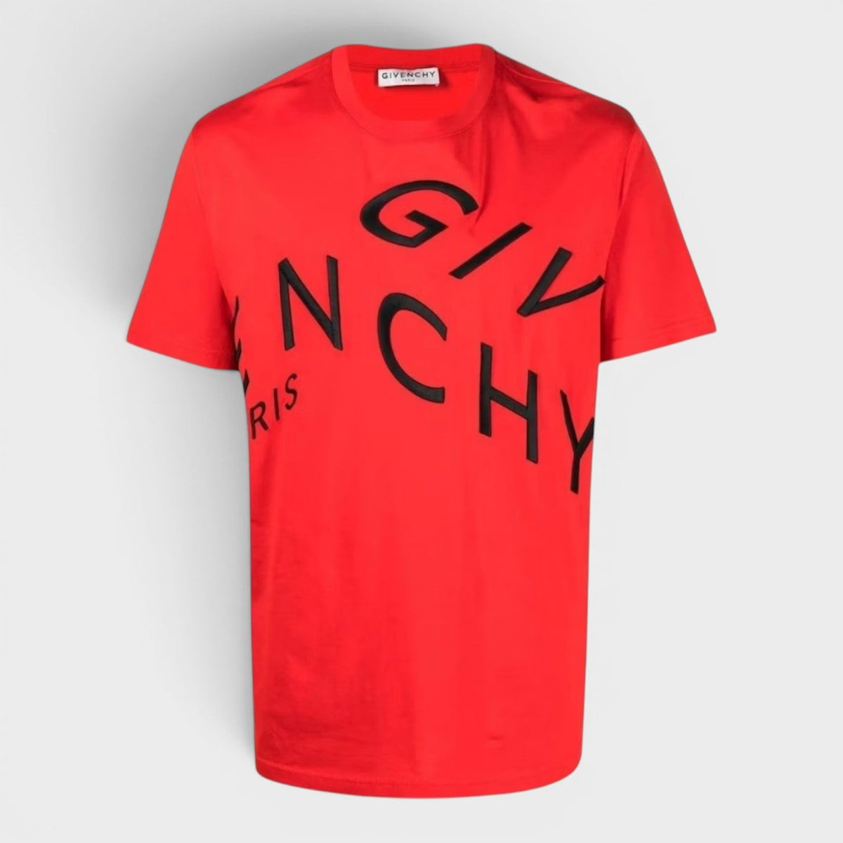 Oversized T-Shirt Refracted Embroidery Red Black
