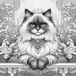 Glamour Ragdoll Line Art Canvas
