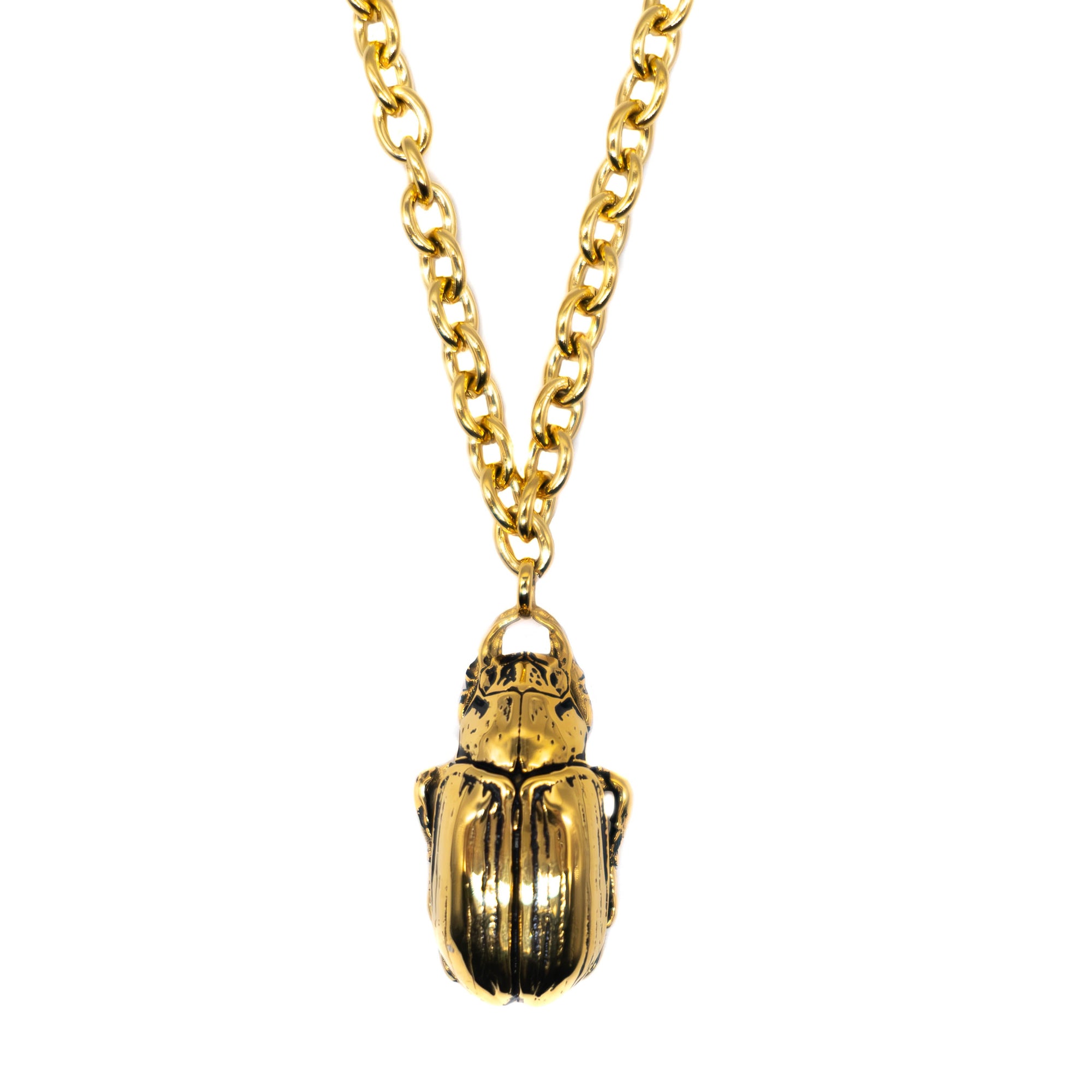 Gold Beetle Necklace