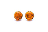 Gold Heart Frame Stud Earrings