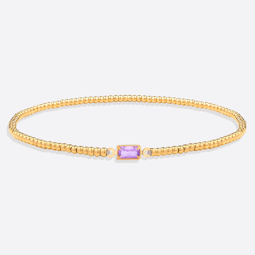 Pulsera de cuentas doradas con piedra natal