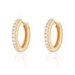 Large Huggie Earrings with Clear Stones