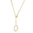 Oval Carabiner Long Link Chain Necklace