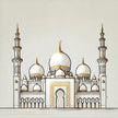 Golden Accents Islamic Temple Canvas