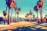 Golden Surf LA Canvas