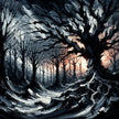 Gothic Twilight Forest Canvas
